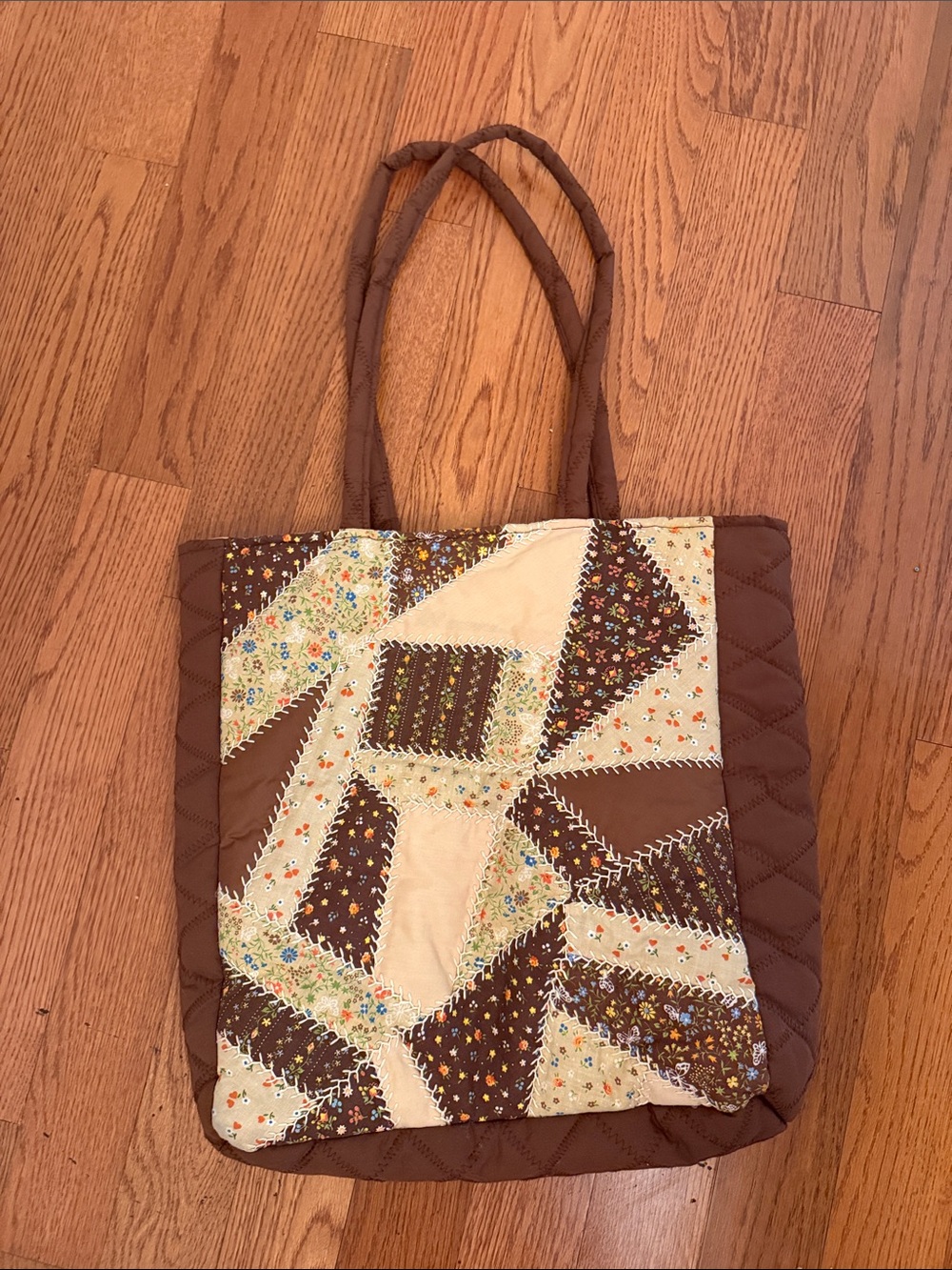 Quilted Tote Bag with Patchwork Design